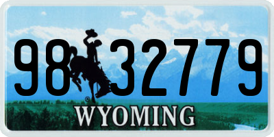 WY license plate 9832779