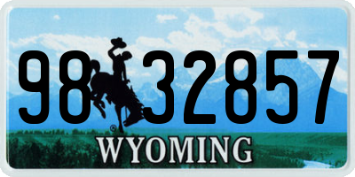 WY license plate 9832857