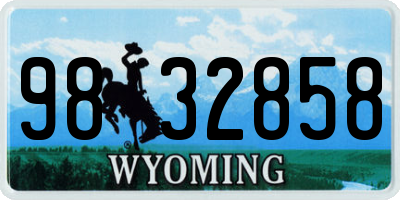 WY license plate 9832858