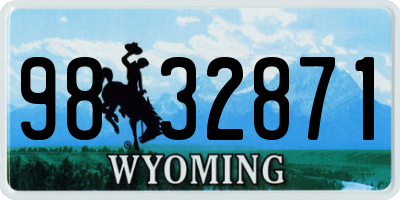WY license plate 9832871