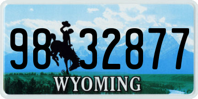 WY license plate 9832877