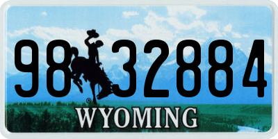 WY license plate 9832884
