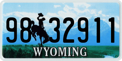 WY license plate 9832911