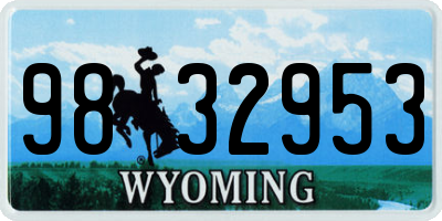 WY license plate 9832953