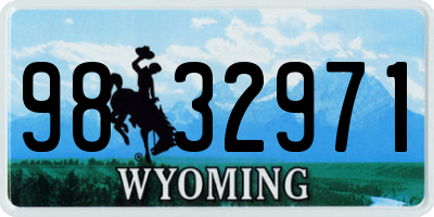 WY license plate 9832971