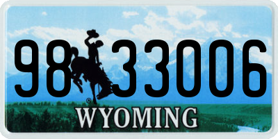 WY license plate 9833006