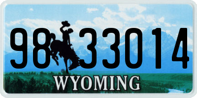 WY license plate 9833014