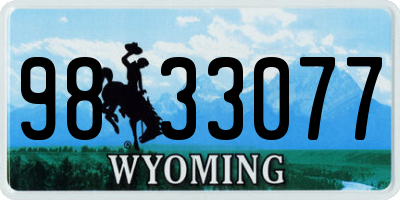WY license plate 9833077