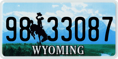 WY license plate 9833087