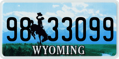 WY license plate 9833099