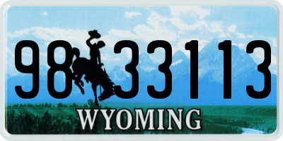 WY license plate 9833113