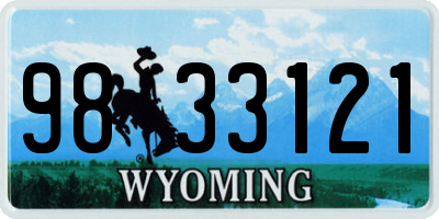WY license plate 9833121