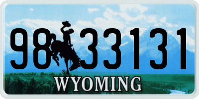 WY license plate 9833131