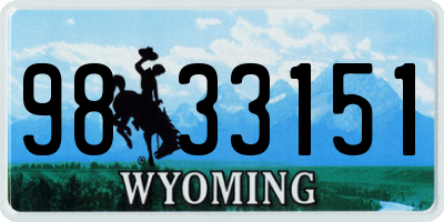 WY license plate 9833151