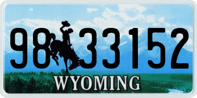 WY license plate 9833152