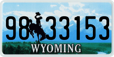 WY license plate 9833153