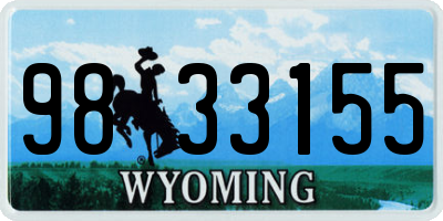 WY license plate 9833155