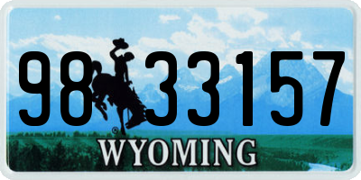 WY license plate 9833157