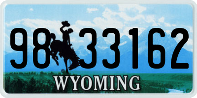 WY license plate 9833162