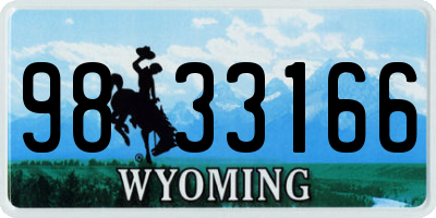 WY license plate 9833166