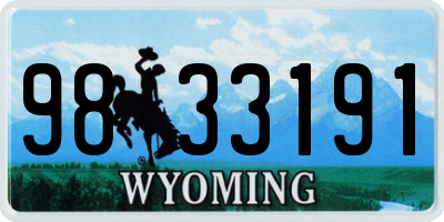WY license plate 9833191