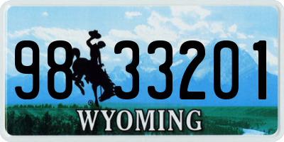 WY license plate 9833201