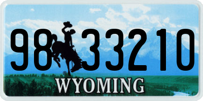 WY license plate 9833210