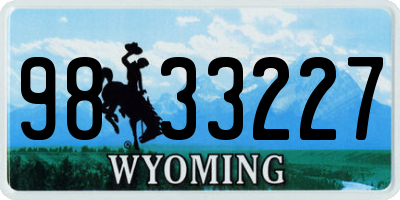 WY license plate 9833227