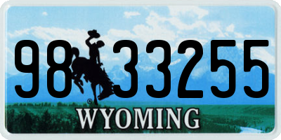 WY license plate 9833255