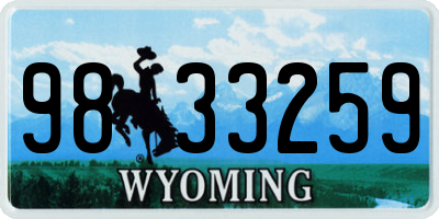 WY license plate 9833259