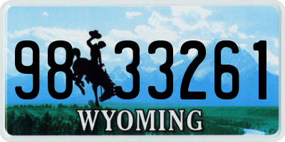 WY license plate 9833261
