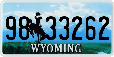 WY license plate 9833262