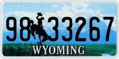 WY license plate 9833267