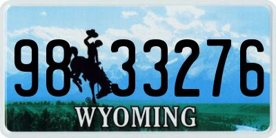 WY license plate 9833276