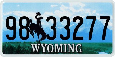 WY license plate 9833277