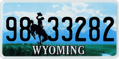 WY license plate 9833282