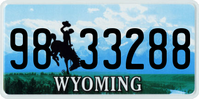 WY license plate 9833288