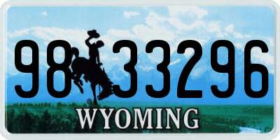 WY license plate 9833296