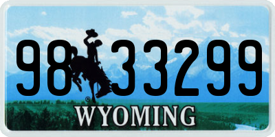 WY license plate 9833299