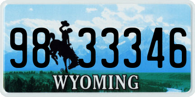 WY license plate 9833346