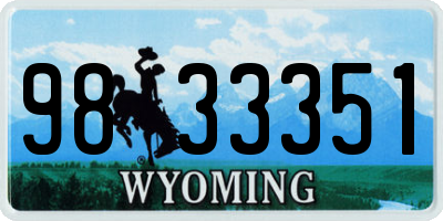 WY license plate 9833351