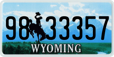 WY license plate 9833357