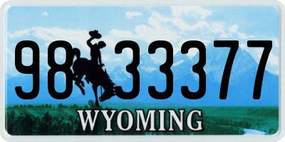 WY license plate 9833377