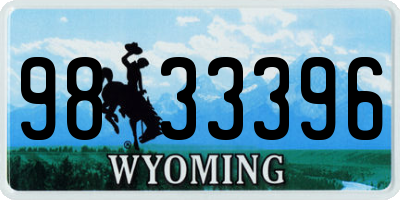 WY license plate 9833396