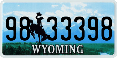 WY license plate 9833398