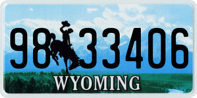 WY license plate 9833406