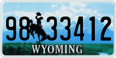 WY license plate 9833412