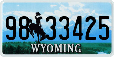 WY license plate 9833425