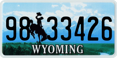 WY license plate 9833426