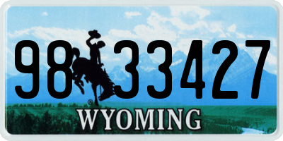 WY license plate 9833427